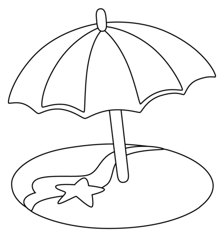 Beach with umbrella emoji coloring page free printable coloring pages