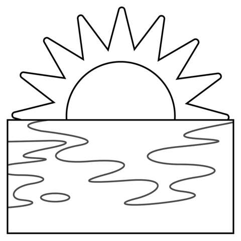 Sunrise emoji coloring page free printable coloring pages