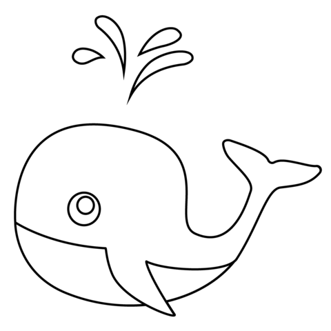 Spouting whale emoji coloring page free printable coloring pages