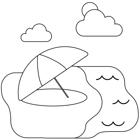 Beach umbrella emoji coloring page free printable coloring pages