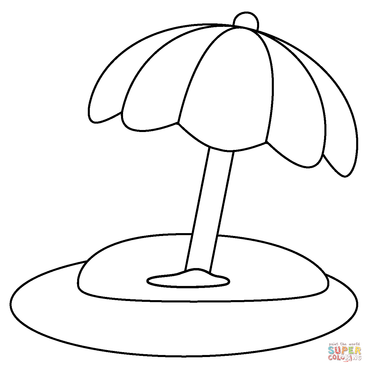 Beach with umbrella emoji coloring page free printable coloring pages