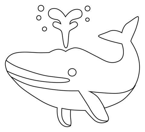 Spouting whale emoji coloring page free printable coloring pages