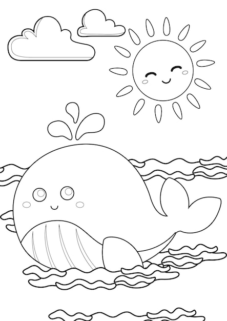 Ocean coloring page images