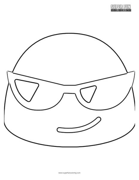 Google sunglasses emoji coloring page