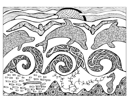 Ocean coloring pages for adults