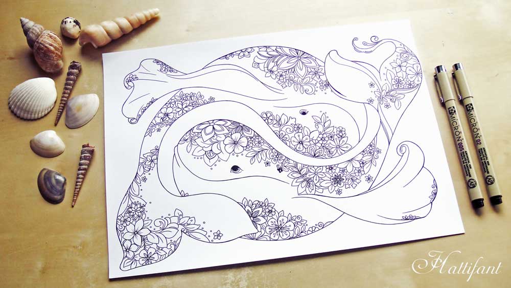 Ocean adult colouring page