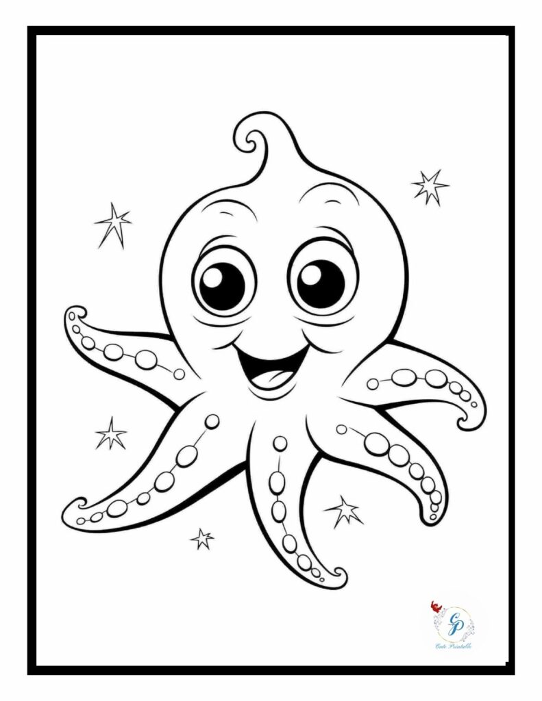 Ocean animals coloring pages for kids cute printable