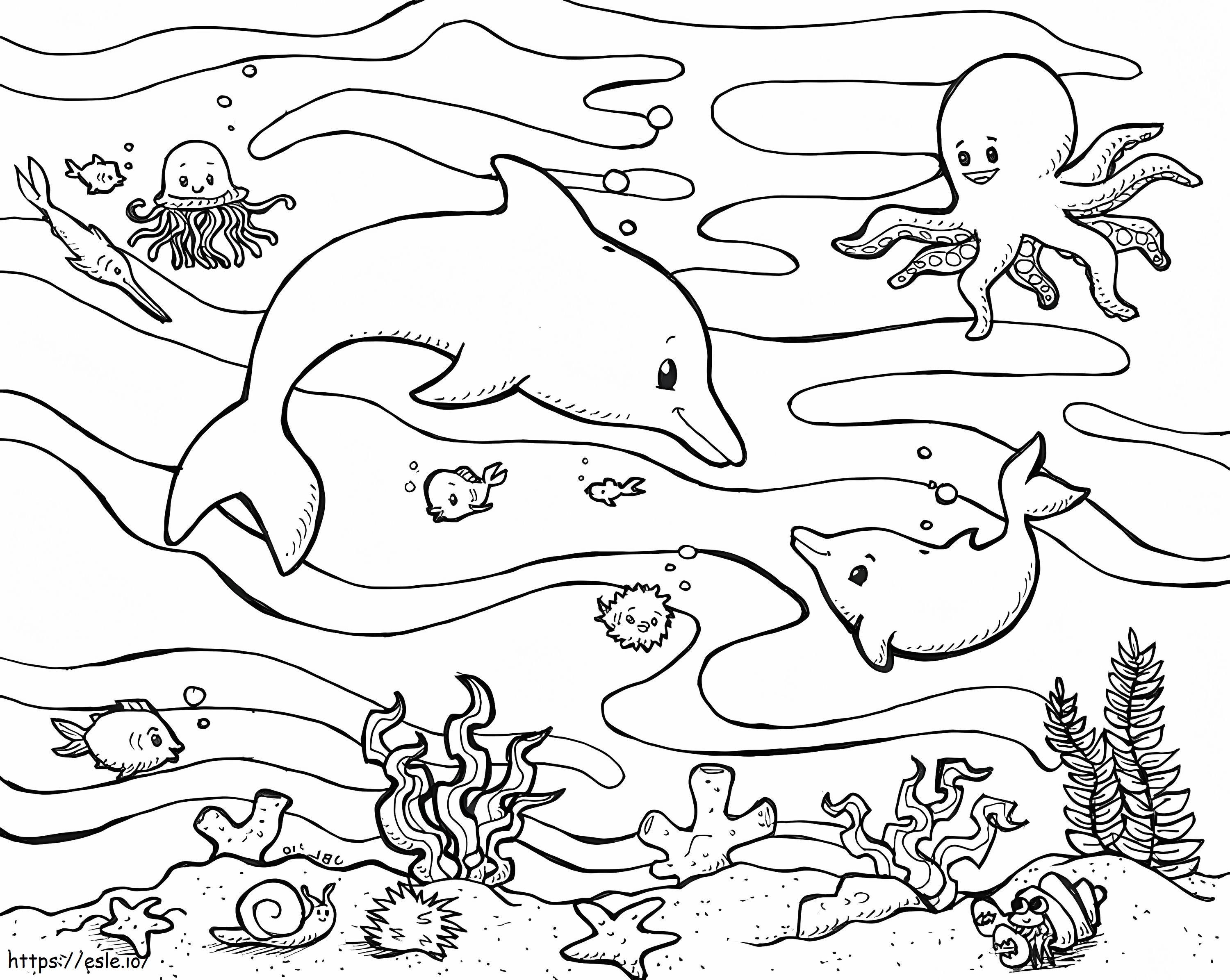 Cool ocean life coloring page