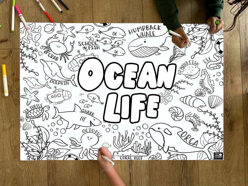 Big sheetz ocean life large coloring page sea animals giant coloring sheet