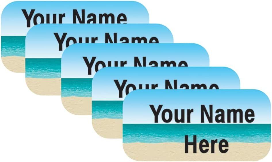 Personalized clothing name labels for camp college school mix color background