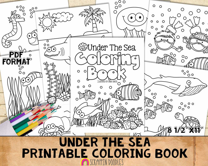 Under the sea coloring book