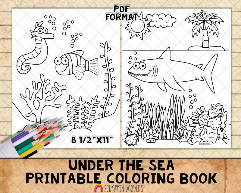 Under the sea coloring book