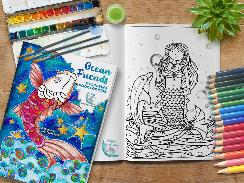 Ocean friends colouring book for kids