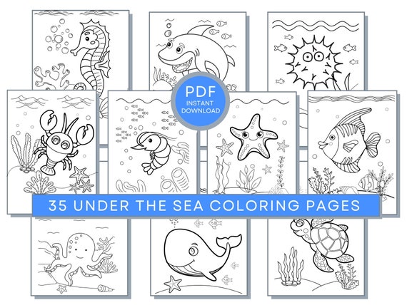 Under the sea coloring pages sea life coloring ocean coloring pages under water coloring ocean life coloring sea creature coloring page