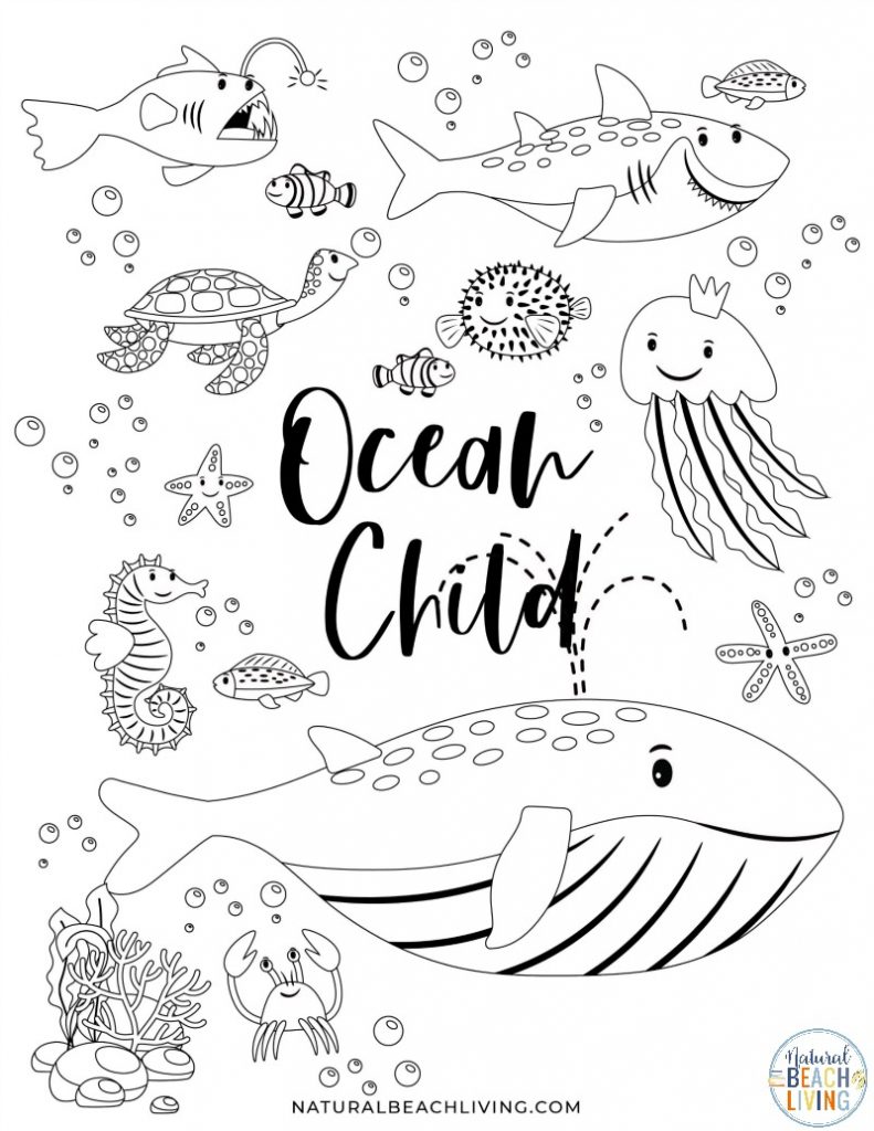 Free printable ocean activity pages for preschoolers and kindergarten