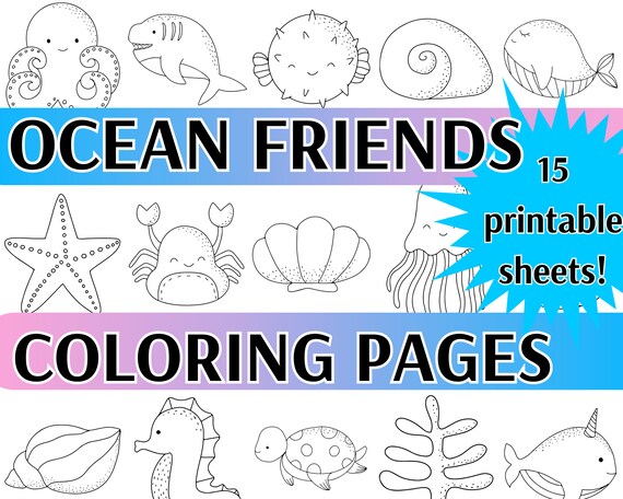 Printable coloring pages for kids ocean friends coloring pages toddlers preschoolers coloring book coloring page preschool kindergarten