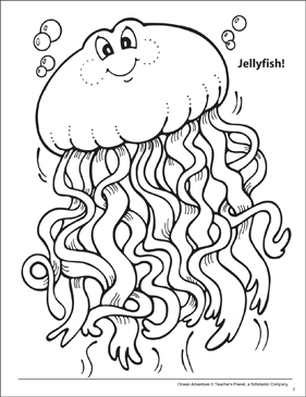 Jellyfish ocean adventure coloring page printable coloring pages