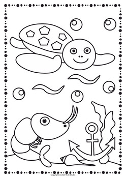 Ocean and sea animals coloring pages for kindergarten under the sea