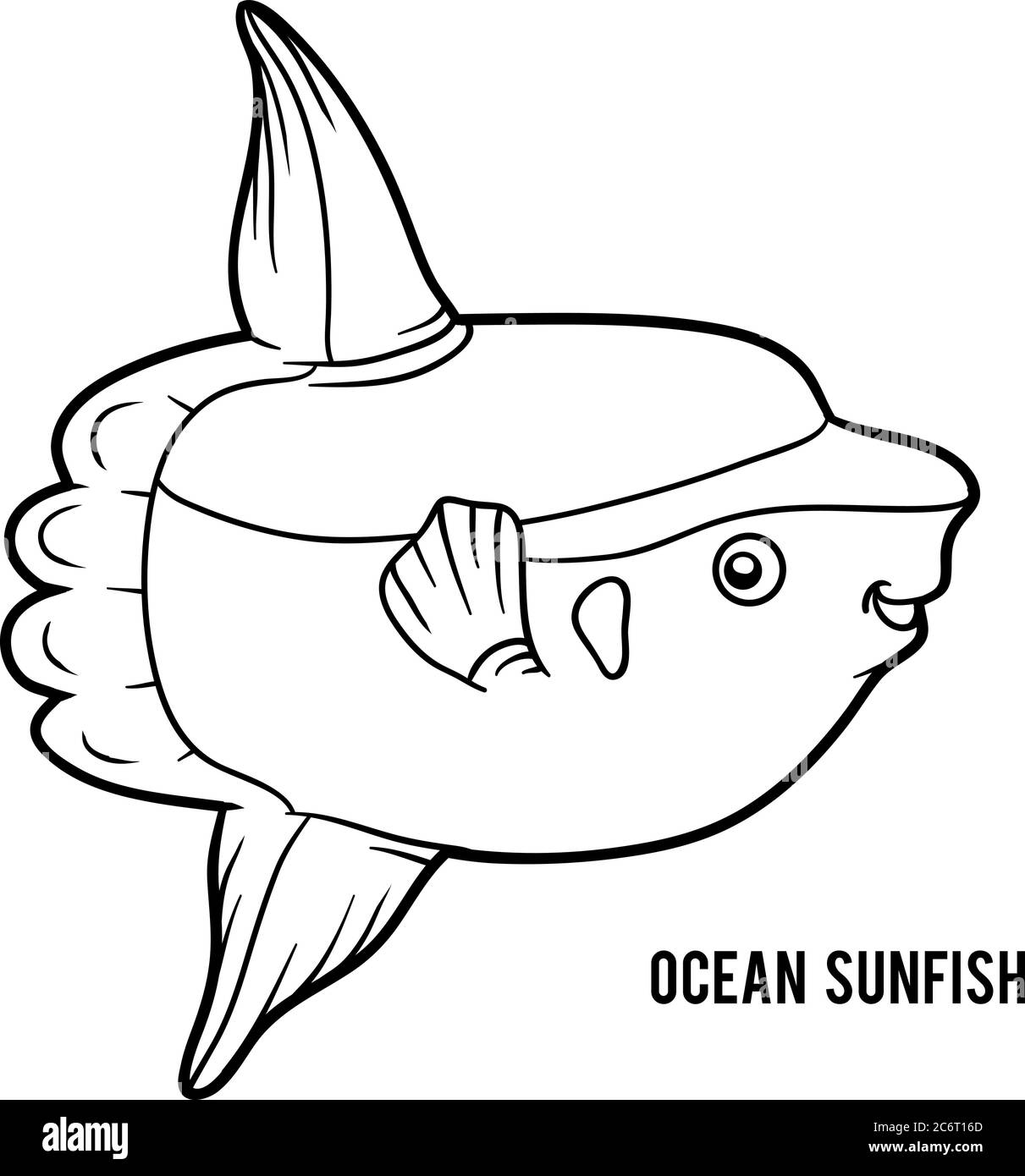 Coloring book for children ocean sunfish stock vector image art