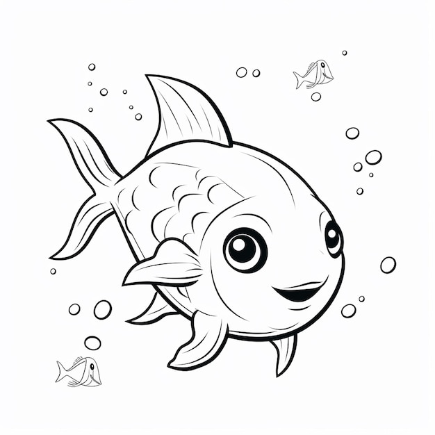 Premium ai image mola mola ocean sunfish cute designs cute flat coloring book kawaii line art