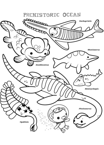 Prehistoric ocean coloring page free printable coloring pages