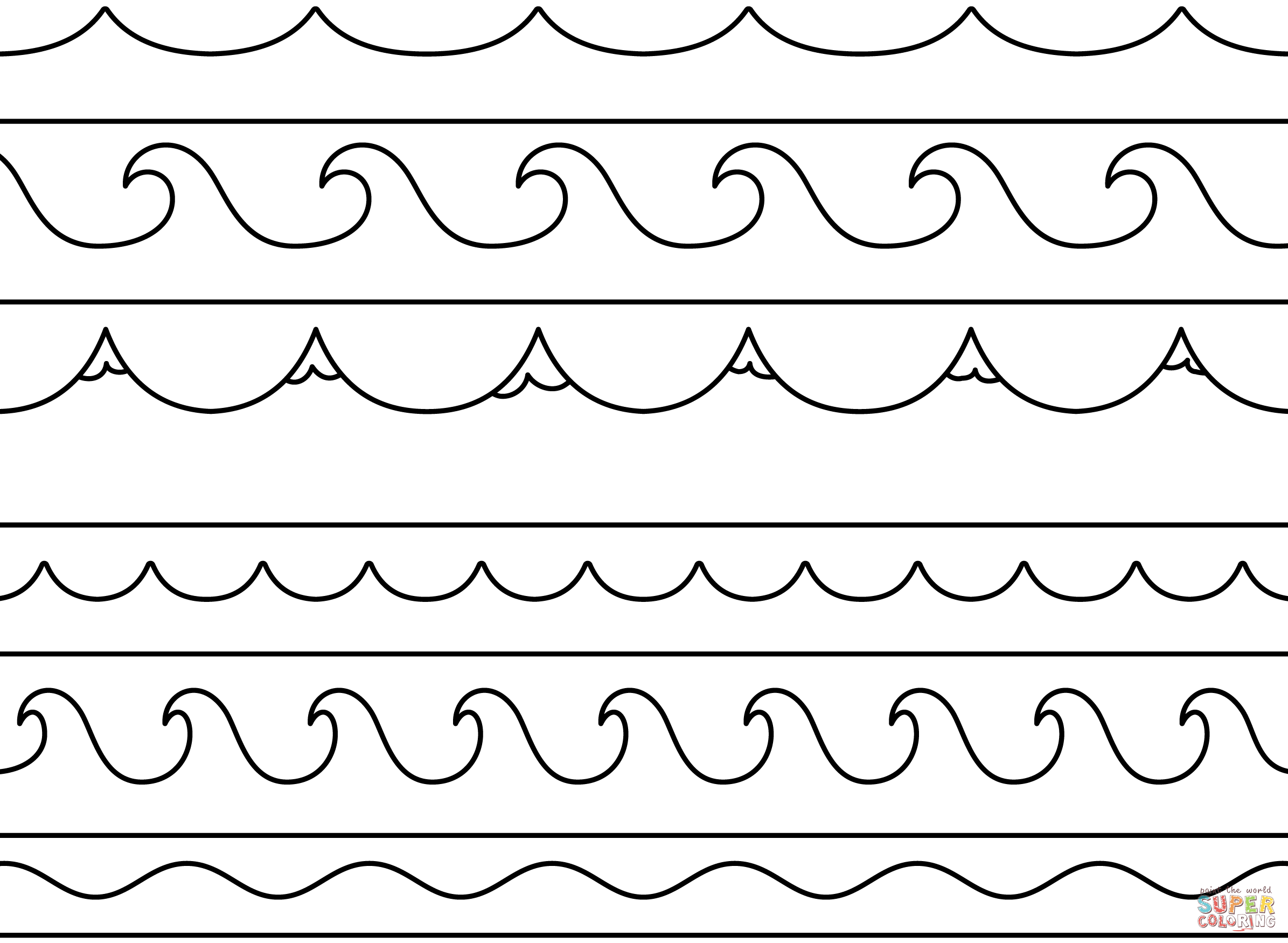 Waves coloring page free printable coloring pages