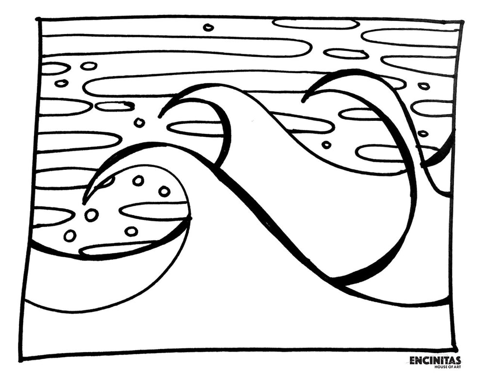Choppy wave coloring page â encinitas house of art