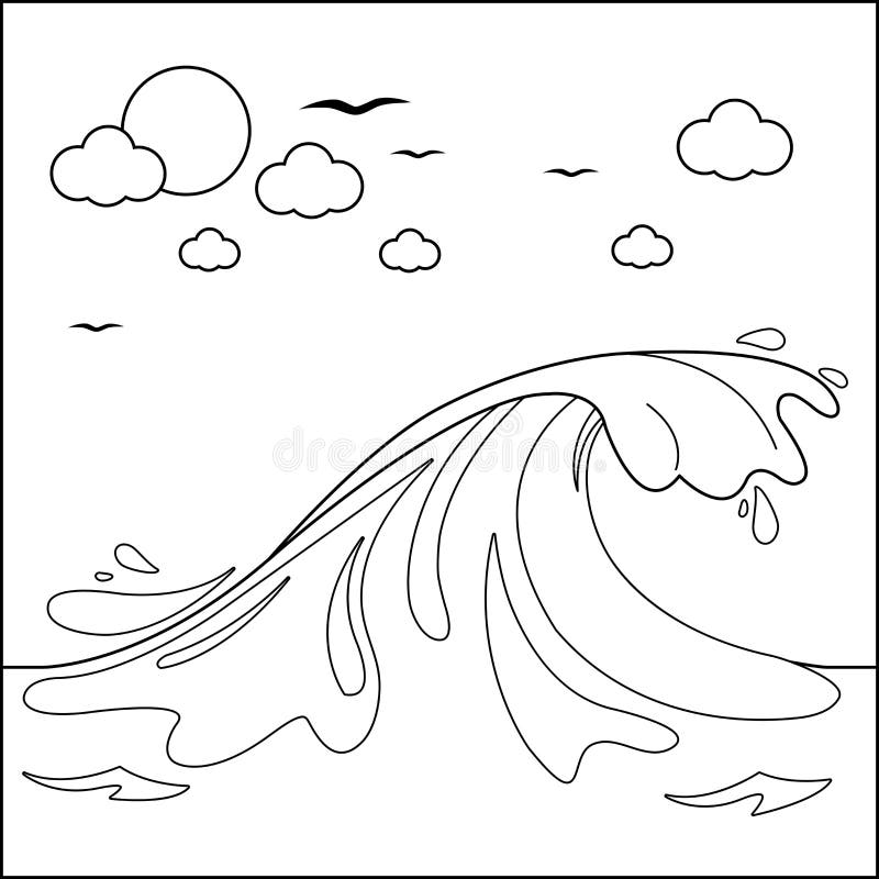 Waves coloring page stock illustrations â waves coloring page stock illustrations vectors clipart