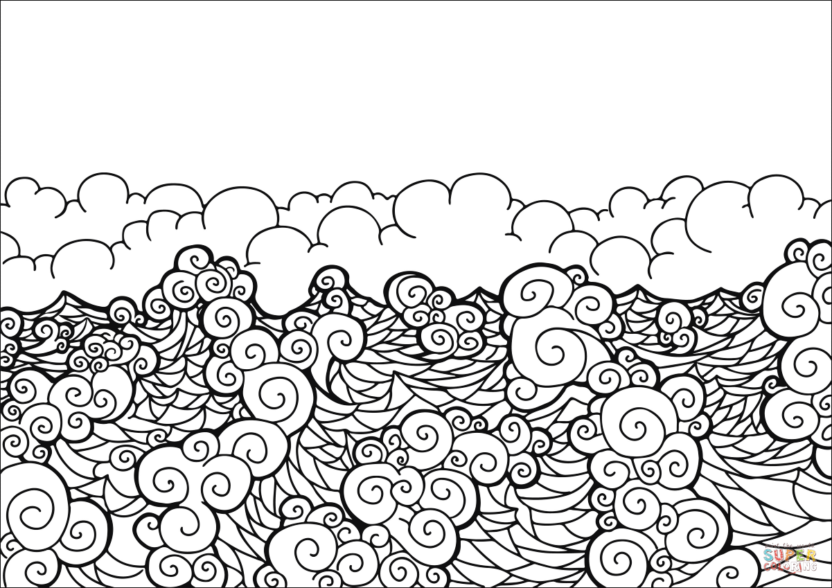 Sea waves coloring page free printable coloring pages