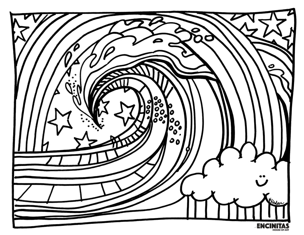 Pretty wave coloring page â encinitas house of art