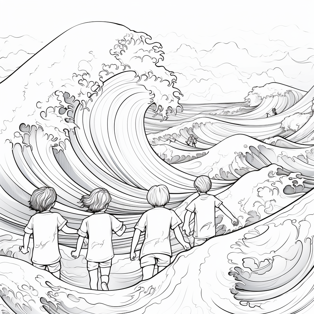 Wave coloring pages