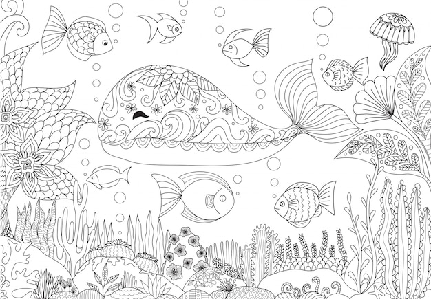Ocean coloring page images