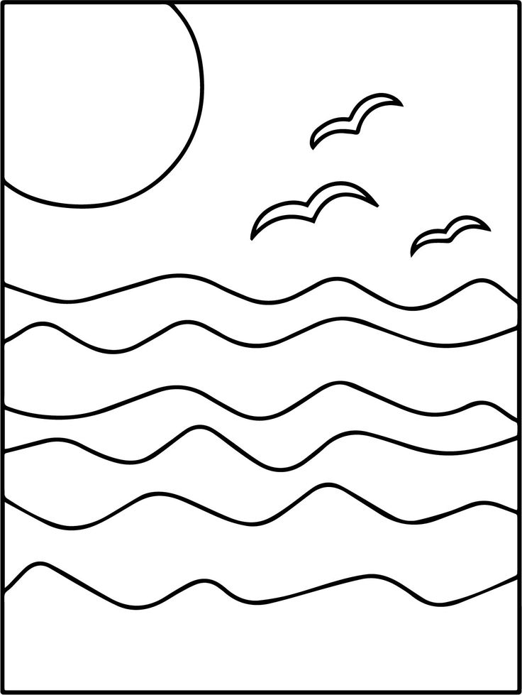 Sea wave coloring page