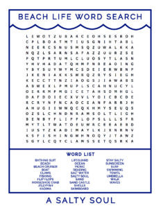 Salty soul coloring sheets word find