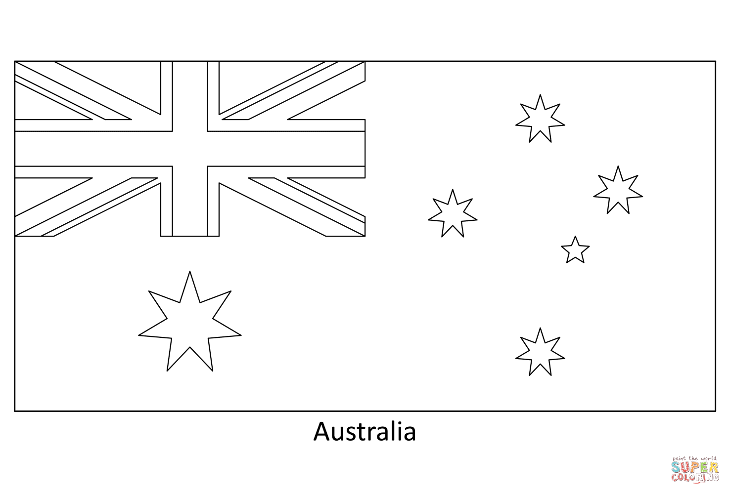 Flag of australia coloring page free printable coloring pages