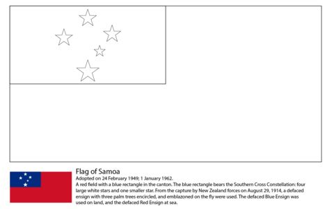 Flag of samoa coloring page coloring pages flag free printable coloring pages