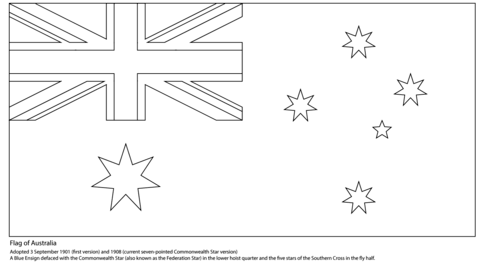 Australian flag coloring page free printable coloring pages