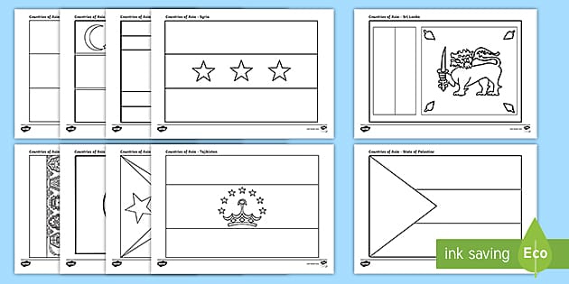 Untries of asia flags louring pages teacher made