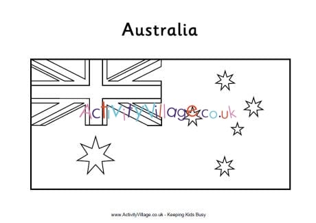 Australia flag louring page