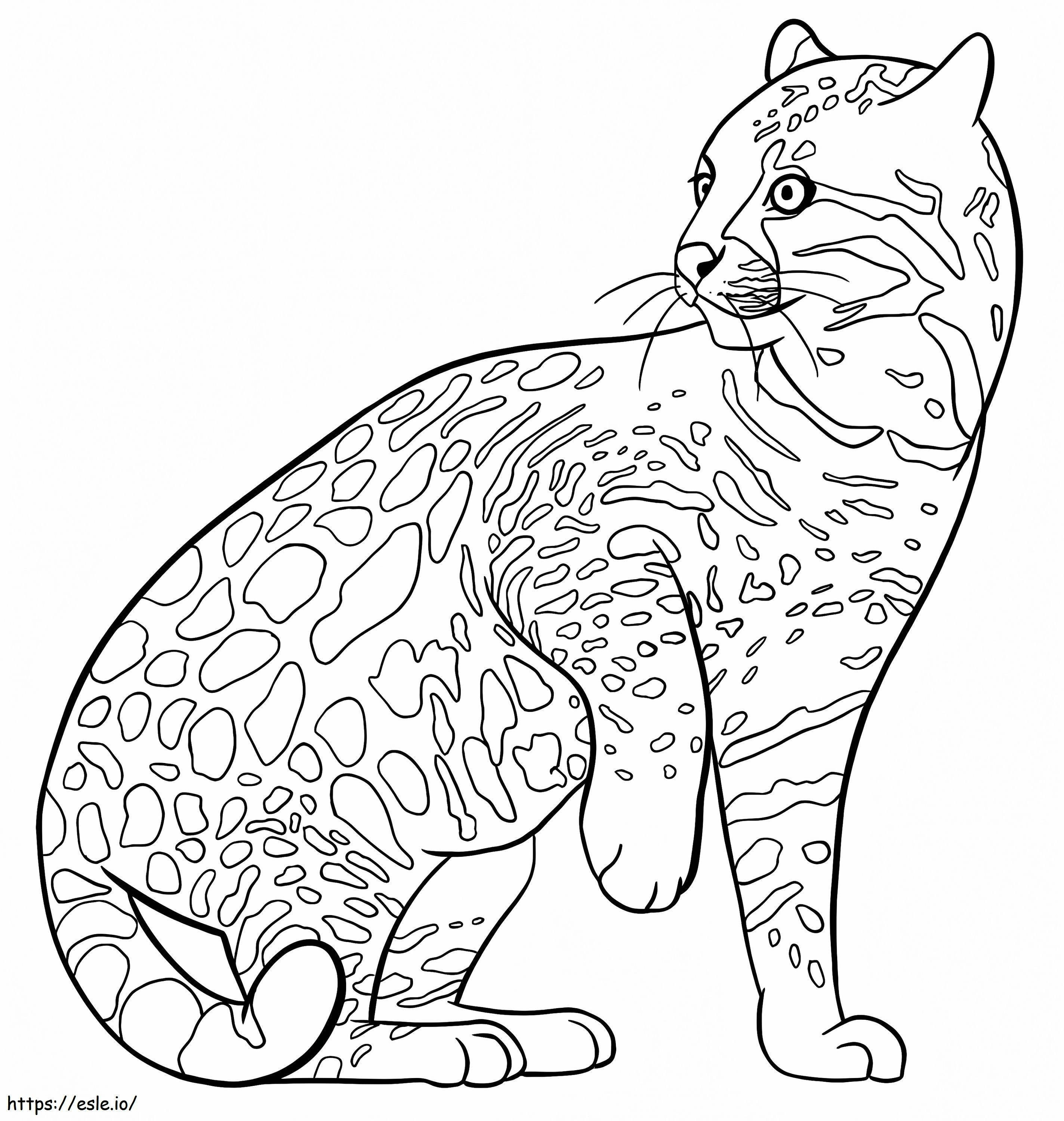 Free ocelot coloring page