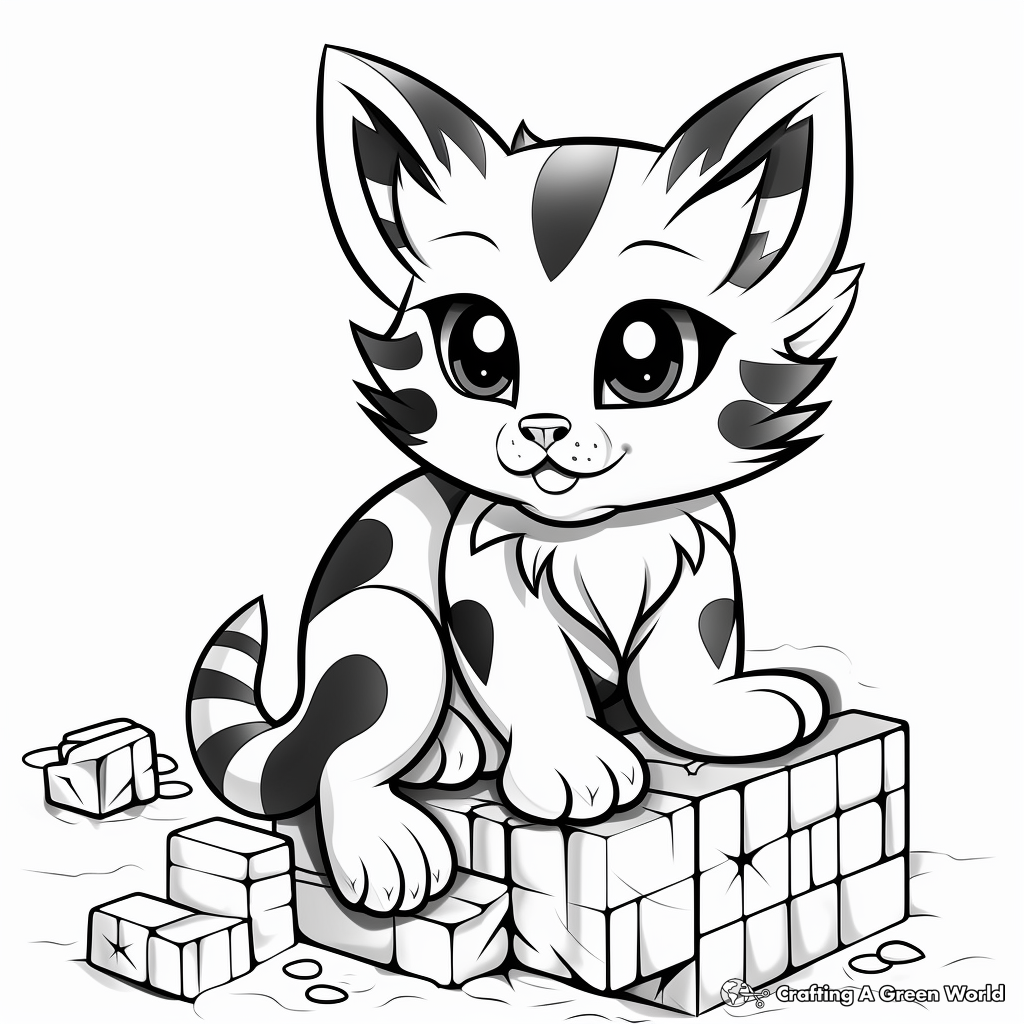 Minecraft cat coloring pages