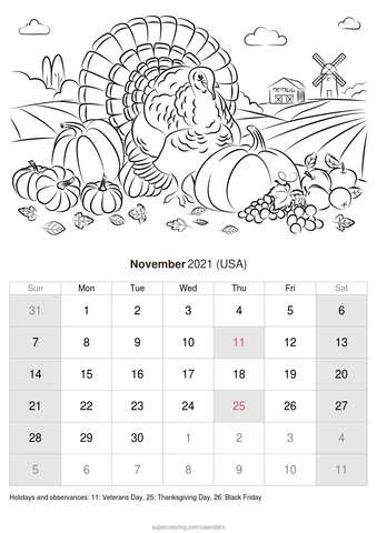 November calendar