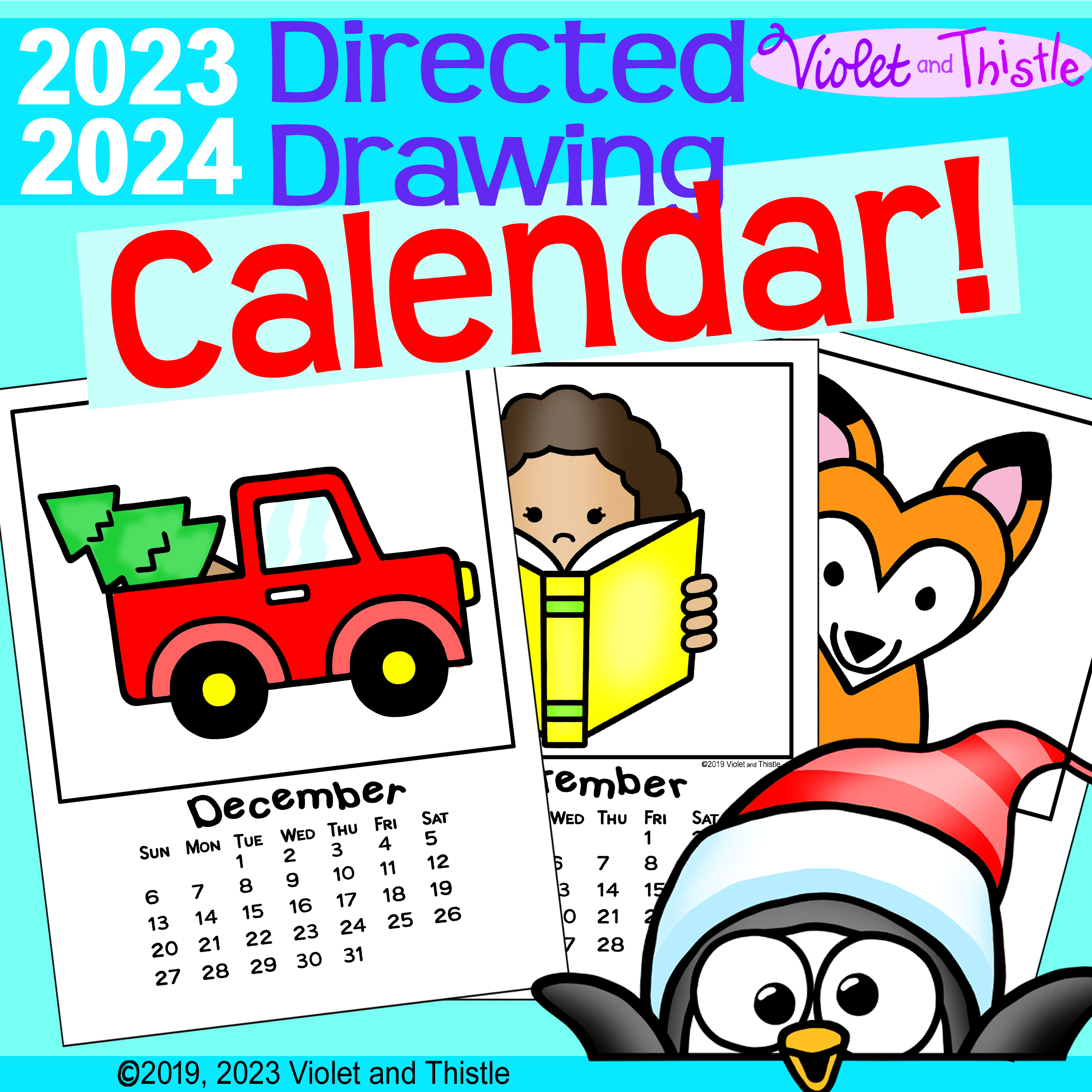 Directed drawing calendar and calendar parent christmas gift for parent printable activity made by teachers