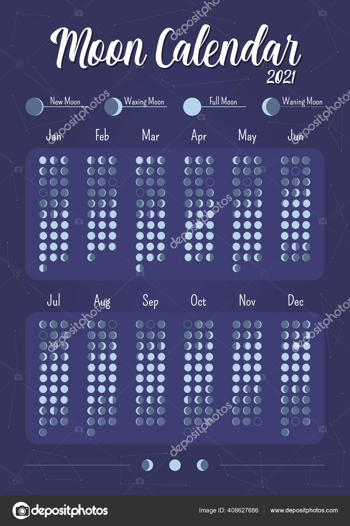 Moon calendar creative planner page design monthly astrological list daily stock vector by theimg