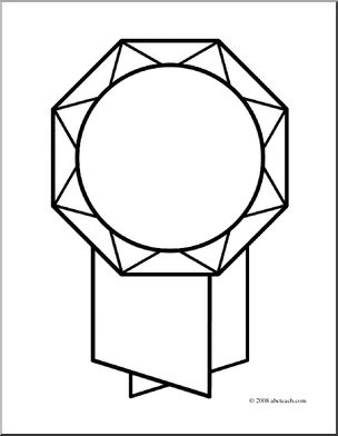 Clip art octagon award coloring page i