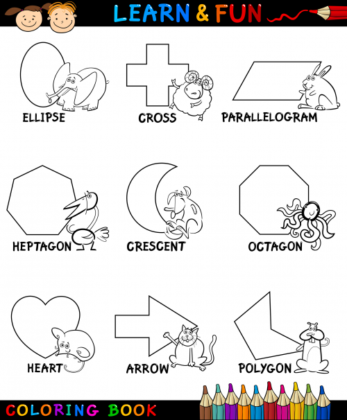 Printable advanced shapes coloring page