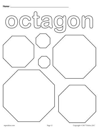 Octagon worksheets printables tracing drawing coloring more â