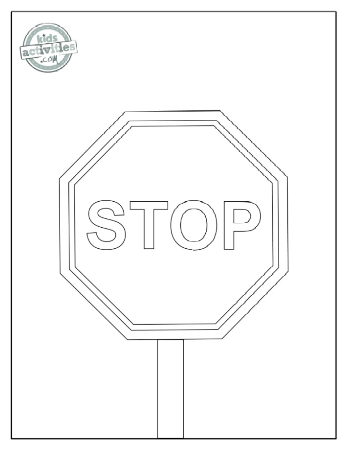 Free printable stop sign traffic signal and signs coloring pages kids activities blog