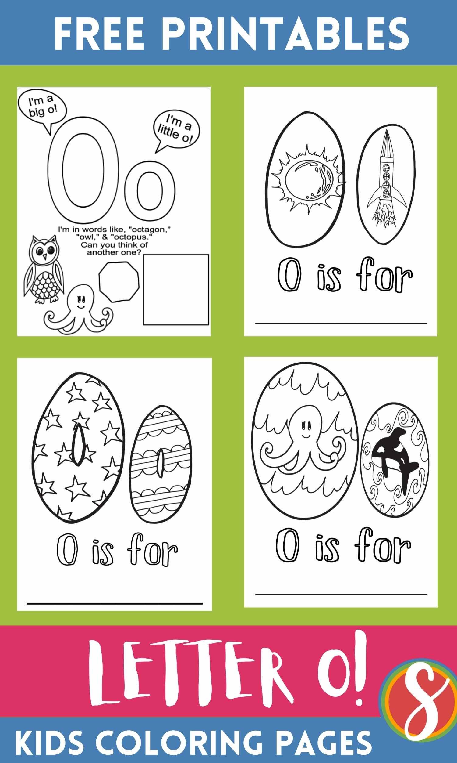 Letter o coloring pages â stevie doodles