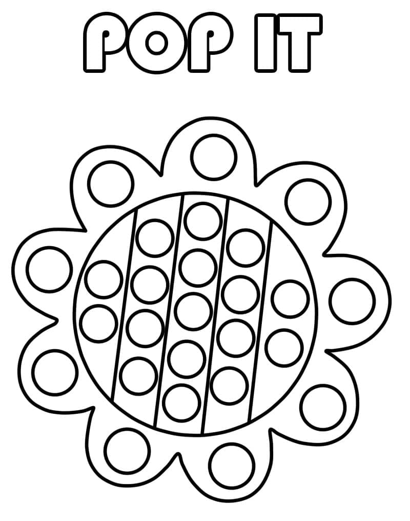 Pop it sunflower coloring page